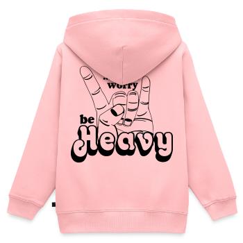 Heavy Metal,Headbanger,dont worry be Heavy(25) - Kinder Premium Organic Zip Hoodie - Rosa - Hinten - AI Model Kid Female (0cm)