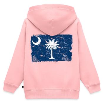 South Carolina Vintage Flagge - Kinder Premium Organic Zip Hoodie - Rosa - Hinten - AI Model Kid Female (0cm)