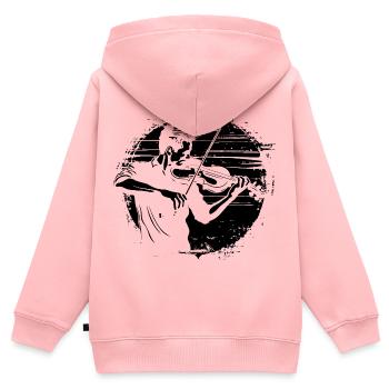Violinist Zeichnung - Kinder Premium Organic Zip Hoodie - Rosa - Hinten - AI Model Kid Female (0cm)
