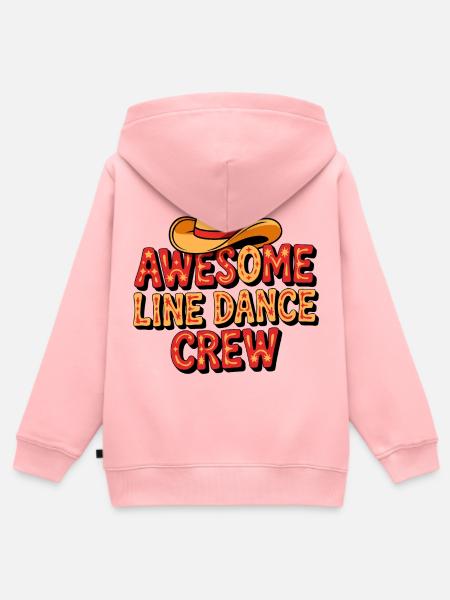 Awesome Line Dance Crew - Kinder Premium Organic Zip Hoodie - Rosa