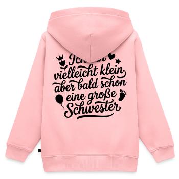 Klein aber bald schon große Schwester 2026 / 2027 - Kinder Premium Organic Zip Hoodie - Rosa - Hinten - AI Model Kid Female (0cm)