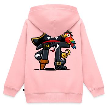 Pi-Raten Mathe Pi Day Pirat Design - Kinder Premium Organic Zip Hoodie - Rosa - Hinten - AI Model Kid Female (0cm)