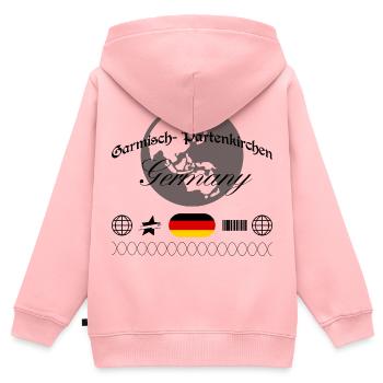 Garmisch-Partenkirchen Deutschland Streetwear - Kinder Premium Organic Zip Hoodie - Rosa - Hinten - AI Model Kid Female (0cm)