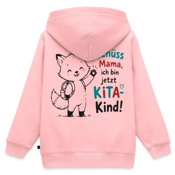 Kita Abschied – Kleiner Fuchs - Kinder Premium Organic Zip Hoodie - Rosa - Hinten - AI Model Kid Female (0cm)