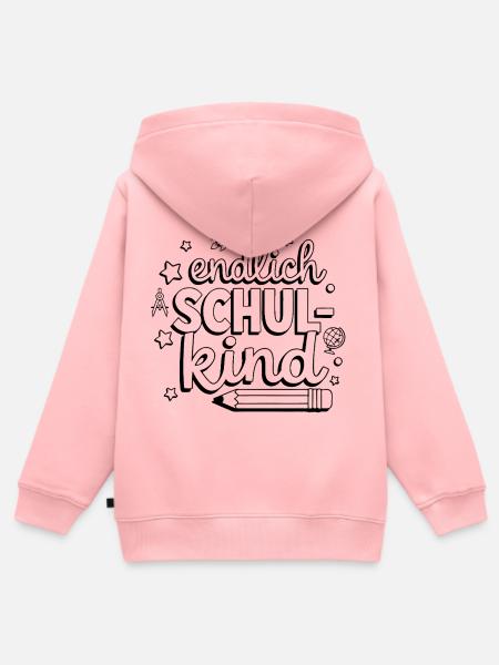 Endlich Schulkind Ausmalen Rakete Einschulung - Kinder Premium Organic Zip Hoodie - Rosa