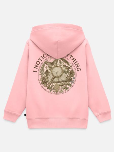 I Notice Everything Naturjournal - Kinder Premium Organic Zip Hoodie - Rosa