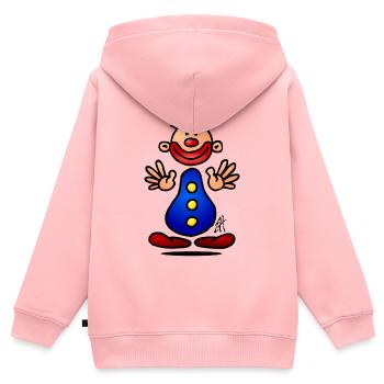 Clown - Kinder Premium Organic Zip Hoodie - Rosa - Hinten - AI Model Kid Female (0cm)