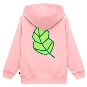 feuille - Sweat Premium à capuche zippé enfant bio - rose - Dos - AI Model Kid Female (0cm)