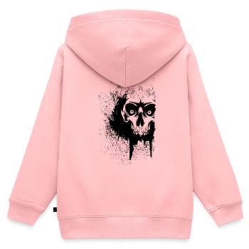 Schädel - Kinder Premium Organic Zip Hoodie - Rosa - Hinten - AI Model Kid Female (0cm)