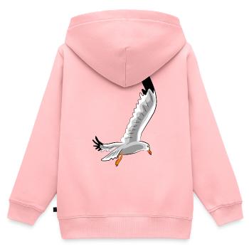 mouette - Sweat Premium à capuche zippé enfant bio - rose - Dos - AI Model Kid Female (0cm)
