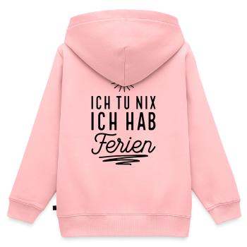 Endlich Ferien - Kinder Premium Organic Zip Hoodie - Rosa - Hinten - AI Model Kid Female (0cm)
