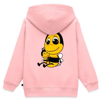 Biene Familie - Biene mit Baby - Biene Motiv - Kinder Premium Organic Zip Hoodie - Rosa - Hinten - AI Model Kid Female (0cm)