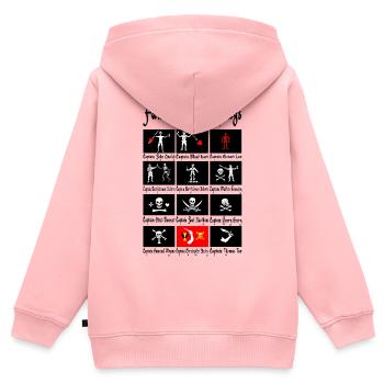 Berühmte Piraten und ihre Flaggen - Kinder Premium Organic Zip Hoodie - Rosa - Hinten - AI Model Kid Female (0cm)