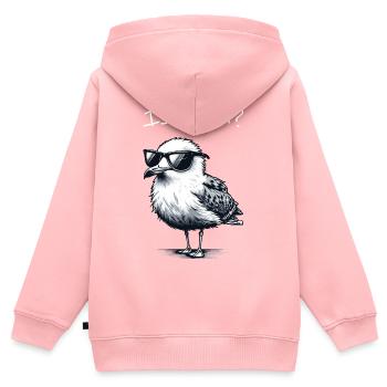 Is Watt Coole Möwe Urlaub Nordsee - Sweat Premium à capuche zippé enfant bio - rose - Dos - AI Model Kid Female (0cm)