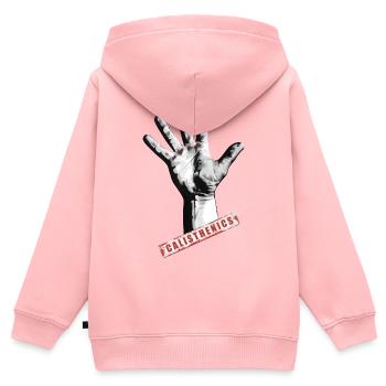 Calisthenics ist Kraft - Kinder Premium Organic Zip Hoodie - Rosa - Hinten - AI Model Kid Female (0cm)