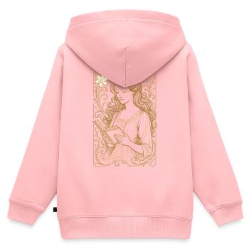 Book Books Reading Mrs. Art Nouveau Gift - Kids Premium Organic Zip-up Hoodie - rose - Back - AI Model Kid Female (0cm)