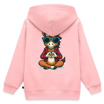 Aimer les vibrations de Colt - Sweat Premium à capuche zippé enfant bio - rose - Dos - AI Model Kid Female (0cm)
