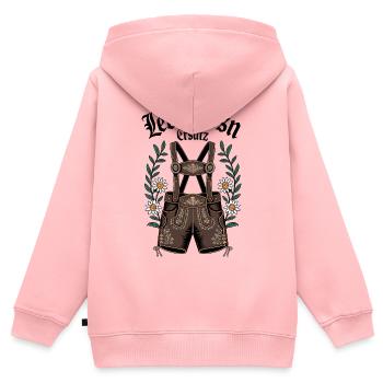 Lederhose Ersatz Tracht Bayer Oktober Bayern Fest - Kinder Premium Organic Zip Hoodie - Rosa - Hinten - AI Model Kid Female (0cm)