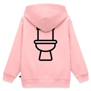 Toilette - Kinder Premium Organic Zip Hoodie - Rosa - Hinten - AI Model Kid Female (0cm)