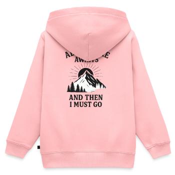 Adventure calls: Then move on - Kids Premium Organic Zip-up Hoodie - rose - Back - AI Model Kid Female (0cm)