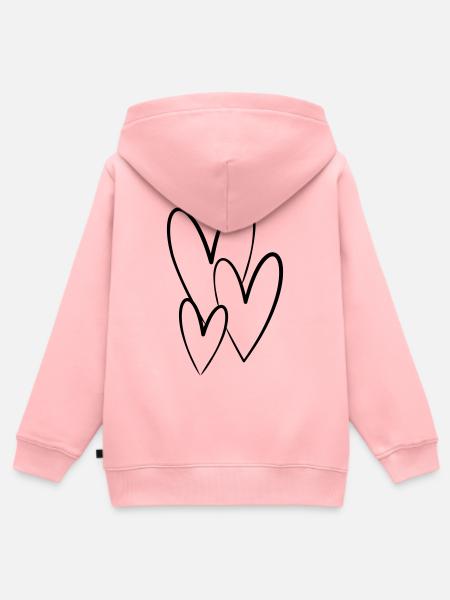 Herzen - Kinder Premium Organic Zip Hoodie - Rosa