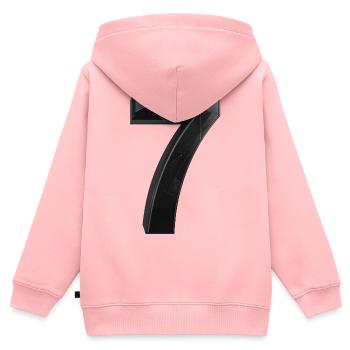 Gebrochene Sieben Grafik - Kinder Premium Organic Zip Hoodie - Rosa - Hinten - AI Model Kid Female (0cm)