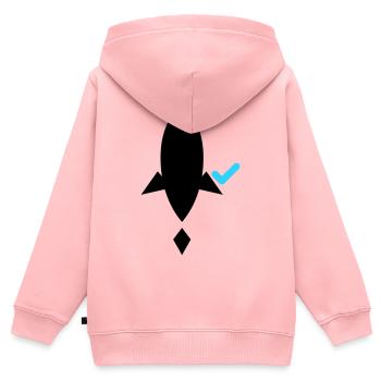 Ship it (after tests pass) – Developer CI/CD - Kinder Premium Organic Zip Hoodie - Rosa - Hinten - AI Model Kid Female (0cm)