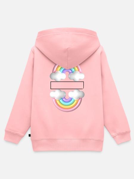 Regenbogen - Kinder Premium Organic Zip Hoodie - Rosa