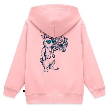 Boombox Osterhäschen - Kinder Premium Organic Zip Hoodie - Rosa - Hinten - AI Model Kid Female (0cm)