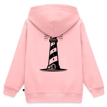 phare - Sweat Premium à capuche zippé enfant bio - rose - Dos - AI Model Kid Female (0cm)