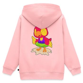 Été de la baignée de baignée de Parrot Beach - Sweat Premium à capuche zippé enfant bio - rose - Dos - AI Model Kid Female (0cm)