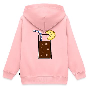 Glas_Cola - Sweat Premium à capuche zippé enfant bio - rose - Dos - AI Model Kid Female (0cm)