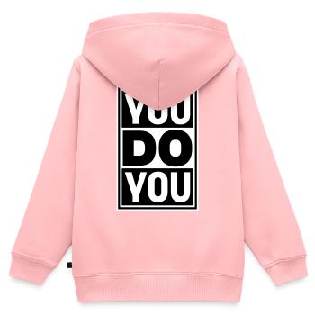 Tu fais ta drôle de confiance en toi sans confiance en toi - Sweat Premium à capuche zippé enfant bio - rose - Dos - AI Model Kid Female (0cm)