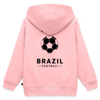 Design des brasilianischen Flaggenfußballs - Kinder Premium Organic Zip Hoodie - Rosa - Hinten - AI Model Kid Female (0cm)