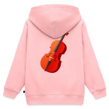 violoncelle - Sweat Premium à capuche zippé enfant bio - rose - Dos - AI Model Kid Female (0cm)