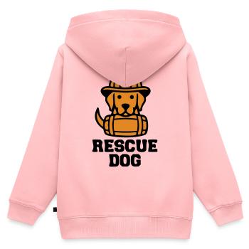 Rescue Dog Rettungshund Icon - Kinder Premium Organic Zip Hoodie - Rosa - Hinten - AI Model Kid Female (0cm)