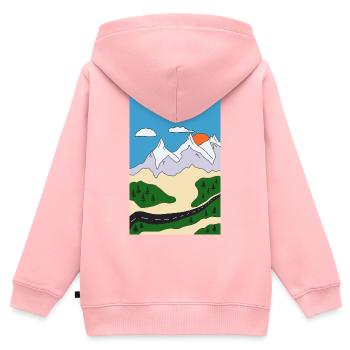 Sunset in mountain landscape - Kids Premium Organic Zip-up Hoodie - rose - Back - AI Model Kid Female (0cm)