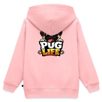 Pug Life Bandana Cool - Kinder Premium Organic Zip Hoodie - Rosa - Hinten - AI Model Kid Female (0cm)