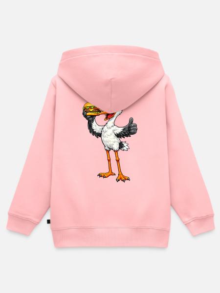 Storch mit Hamburger - Kinder Premium Organic Zip Hoodie - Rosa