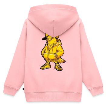 Taube Music Hip Hop - Kinder Premium Organic Zip Hoodie - Rosa - Hinten - AI Model Kid Female (0cm)