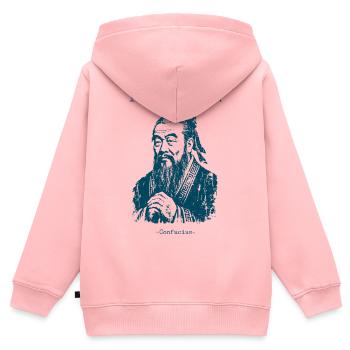 I never said that - Konfuzius - Kinder Premium Organic Zip Hoodie - Rosa - Hinten - AI Model Kid Female (0cm)