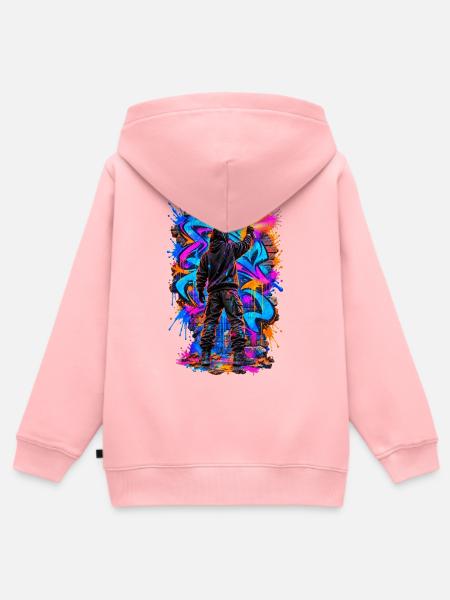 Graffiti-Künstler – Urbane Farbexplosion - Kinder Premium Organic Zip Hoodie - Rosa