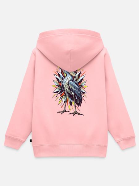 Schuhschnabel mit geometrischer Funkenblüte - Kinder Premium Organic Zip Hoodie - Rosa