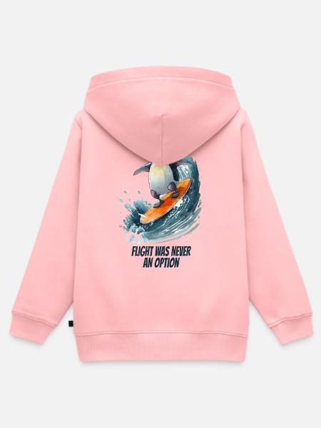 Flight Was Never an Option- Pinguin - Kinder Premium Organic Zip Hoodie - Rosa