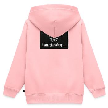Gedankenpause Sonnenrad - Kinder Premium Organic Zip Hoodie - Rosa - Hinten - AI Model Kid Female (0cm)
