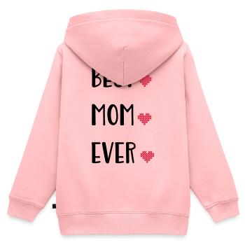 Mutter - Kinder Premium Organic Zip Hoodie - Rosa - Hinten - AI Model Kid Female (0cm)