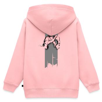 Parkour Salto Freerunning Symbol Grafik icon Logo - Kinder Premium Organic Zip Hoodie - Rosa - Hinten - AI Model Kid Female (0cm)