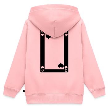 Spielkarte Königin der Herzen - Kinder Premium Organic Zip Hoodie - Rosa - Hinten - AI Model Kid Female (0cm)