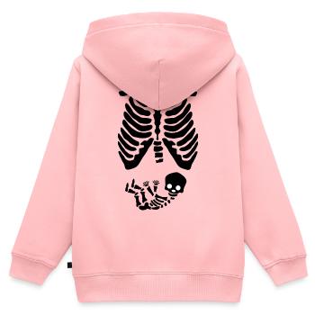 Grossesse Enceinte Mère Bébé Ventre Parents - Sweat Premium à capuche zippé enfant bio - rose - Dos - AI Model Kid Female (0cm)