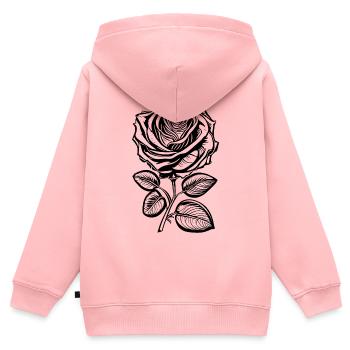 Romantische Rose - Kinder Premium Organic Zip Hoodie - Rosa - Hinten - AI Model Kid Female (0cm)